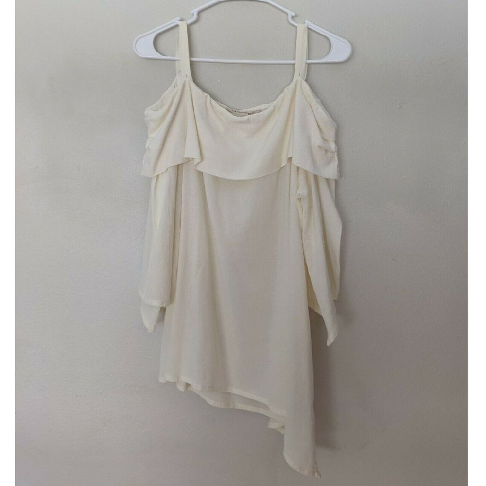 Soft Surroundings Women's XLp 3/4 Sleeve Ivory Off Shoulder Blouse Cream